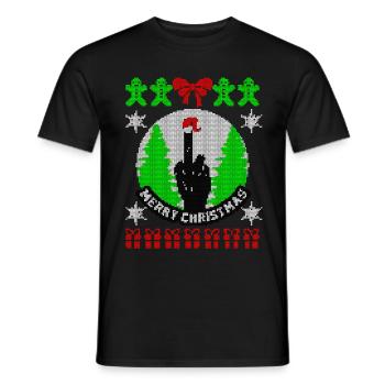 Christmas Ugly Merry Christmas Xmas Gift - Men's T-Shirt - black - Front - AI Model Male 178 light (178cm)