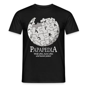 Papapedia wikpedia Vatertag Papa Dad Geschenk neu - Männer T-Shirt - Schwarz - Vorne - AI Model Male 178 light (178cm)