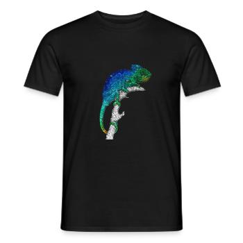 Chameleon colorful colored - Men's T-Shirt - black - Front - AI Model Male 178 light (178cm)