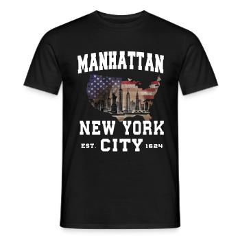New York City - T-shirt homme - noir - Devant - AI Model Male 178 light (178cm)