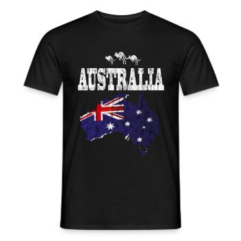 Australie - T-shirt homme - noir - Devant - AI Model Male 178 light (178cm)