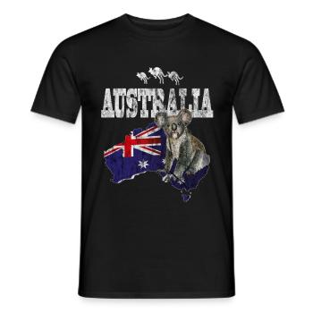 Australia koala bear - Men's T-Shirt - black - Front - AI Model Male 178 light (178cm)