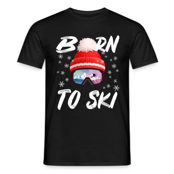 Born to ski - Men's T-Shirt - black - Front - AI Model Male 178 light (178cm)