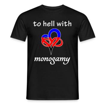 to hell with monogamy - Anti Monogamy Polygamy - Men's T-Shirt - black - Front - AI Model Male 178 light (178cm)