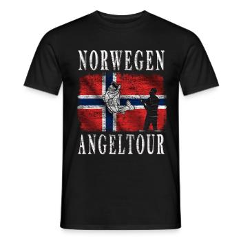 Norwegen Angeltour - Männer T-Shirt - Schwarz - Vorne - AI Model Male 178 light (178cm)