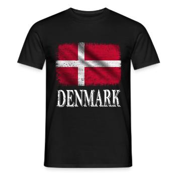 Danemark, drapeau du Danemark - T-shirt homme - noir - Devant - AI Model Male 178 light (178cm)