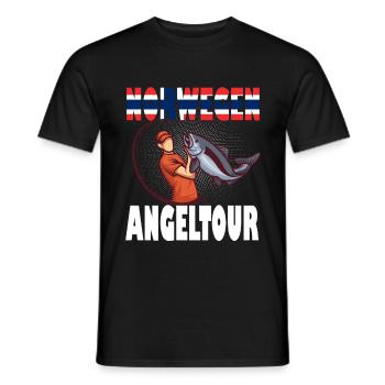 Norway fishing trip fishing funny saying gift - Men's T-Shirt - black - Front - AI Model Male 178 light (178cm)