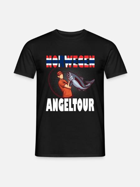 Norwegen Angeltour Angeln lustiger Spruch Geschenk - Männer T-Shirt - Schwarz