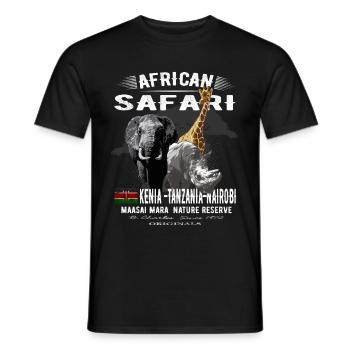 Elephant Kenya Animal Welfare Safari Africa Gift - T-shirt homme - noir - Devant - AI Model Male 178 light (178cm)