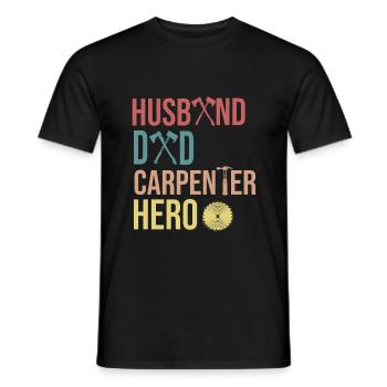 Carpenter Carpenter Carpenter Carpenter Dad Saying - Men's T-Shirt - black - Front - AI Model Male 178 light (178cm)