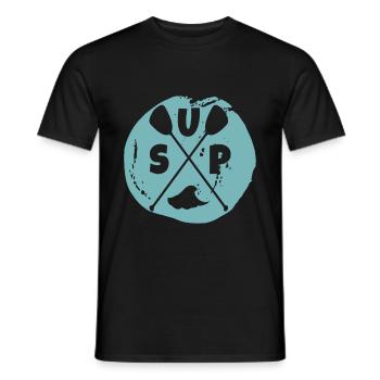 Sup Paddleboarding Stand Up Paddling Paddleboard - T-shirt homme - noir - Devant - AI Model Male 178 light (178cm)