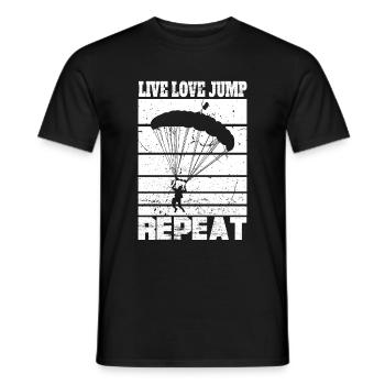 Parachutists Parachute Jump Parachute - Men's T-Shirt - black - Front - AI Model Male 178 light (178cm)