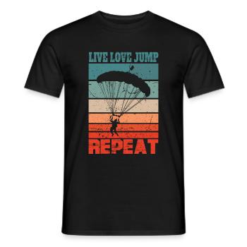 Parachutists Parachute Jump Parachute - Men's T-Shirt - black - Front - AI Model Male 178 light (178cm)