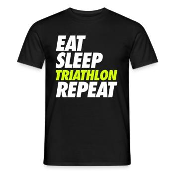 Eat Sleep Triathlon Repeat - Männer T-Shirt - Schwarz - Vorne - AI Model Male 178 light (178cm)