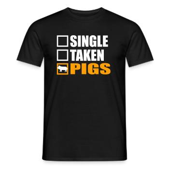pig, porc, svinja - Men's T-Shirt - black - Front - AI Model Male 178 light (178cm)
