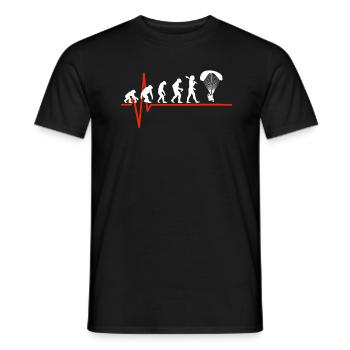 Parapente Heartbeat - EVOLUTION DU PARAPENTE - T-shirt homme - noir - Devant - AI Model Male 178 light (178cm)