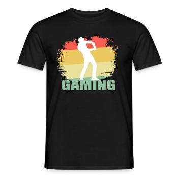 T-shirt de jeu vintage - T-shirt homme - noir - Devant - AI Model Male 178 light (178cm)