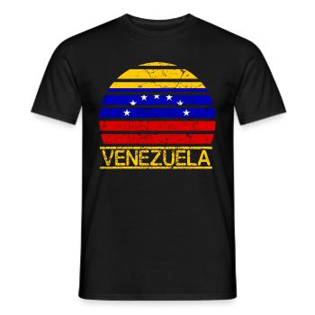 Venezuela Flag - Men's T-Shirt - black - Front - AI Model Male 178 light (178cm)