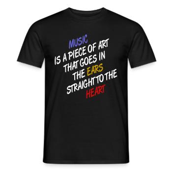 Music, art - Men's T-Shirt - black - Front - AI Model Male 178 light (178cm)