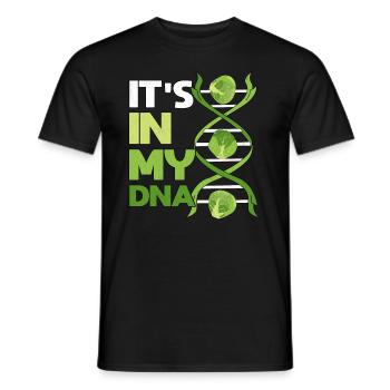 ITS IN MY DNA, Brussels cabbage, Brussels sprouts - Men's T-Shirt - black - Front - AI Model Male 178 light (178cm)