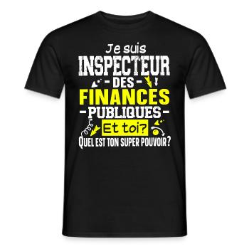 Inspecteur Finances Publiques Impôts Métier - T-shirt homme - noir - Devant - AI Model Male 178 light (178cm)