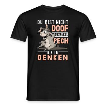 Pensée de malchance, stupidité, âne stupide, stupide - T-shirt homme - noir - Devant - AI Model Male 178 light (178cm)