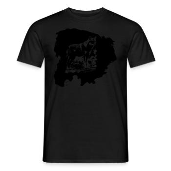 Loup qui surveille sa proie - T-shirt homme - noir - Devant - AI Model Male 178 light (178cm)