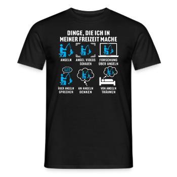 dinge die ich in meiner freizeit mache angeln - Männer T-Shirt - Schwarz - Vorne - AI Model Male 178 light (178cm)