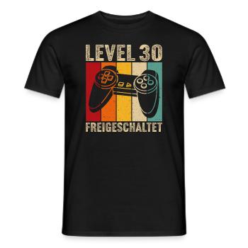 30.Geburtstag - 30 jahre level 30 freigeschaltet - Männer T-Shirt - Schwarz - Vorne - AI Model Male 178 light (178cm)