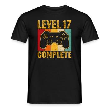 17ème anniversaire - 17 ans Joueur Niveau 17 complet - T-shirt homme - noir - Devant - AI Model Male 178 light (178cm)