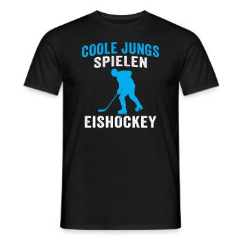 Coole jungs spielen eishockey hockey - Männer T-Shirt - Schwarz - Vorne - AI Model Male 178 light (178cm)