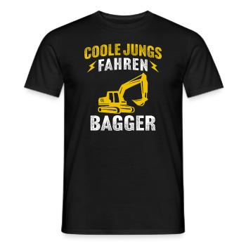 Coole jungs fahren bagger kinder junge - Männer T-Shirt - Schwarz - Vorne - AI Model Male 178 light (178cm)