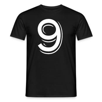 9 years number jersey 9 t-shirt 9 - Men's T-Shirt - black - Front - AI Model Male 178 light (178cm)