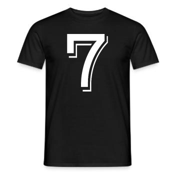 7 Jahre Nummer Trikot 7 t-shirt 7 - Männer T-Shirt - Schwarz - Vorne - AI Model Male 178 light (178cm)