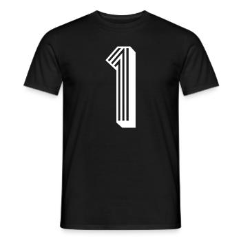 1 an numéro maillot 1 T-shirt 1 - T-shirt homme - noir - Devant - AI Model Male 178 light (178cm)