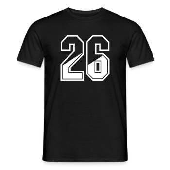 26 Jahre Trikot Nummer 26 T-shirt Nummer 26 - Männer T-Shirt - Schwarz - Vorne - AI Model Male 178 light (178cm)