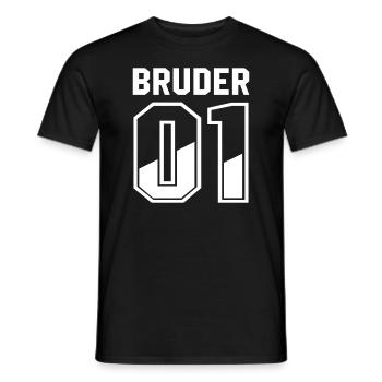 Bruder 01 bester grosser bruder nummer 1 - Männer T-Shirt - Schwarz - Vorne - AI Model Male 178 light (178cm)