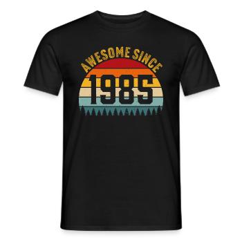 Awesome since 1985 retro t-shirt 1985 - Männer T-Shirt - Schwarz - Vorne - AI Model Male 178 light (178cm)