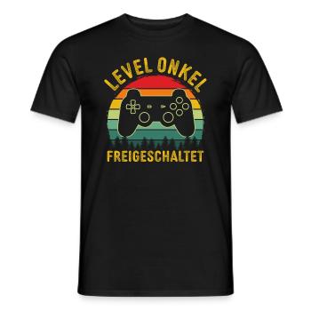 Level onkel freigeschaltet onkel gamer zocker - Männer T-Shirt - Schwarz - Vorne - AI Model Male 178 light (178cm)