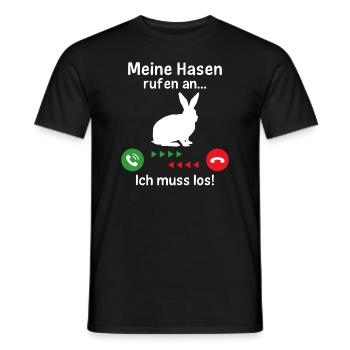 Meine Hasen rufen an ich muss los - Männer T-Shirt - Schwarz - Vorne - AI Model Male 178 light (178cm)