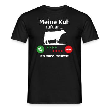 Meine kuh ruft an ich muss melken - Männer T-Shirt - Schwarz - Vorne - AI Model Male 178 light (178cm)
