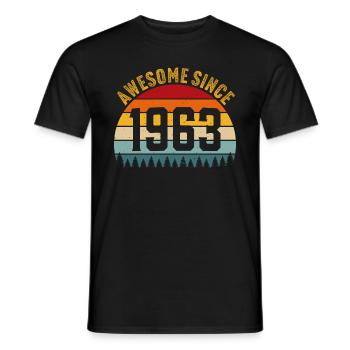 Awesome since 1963 retro t-shirt 1963 - Men's T-Shirt - black - Front - AI Model Male 178 light (178cm)