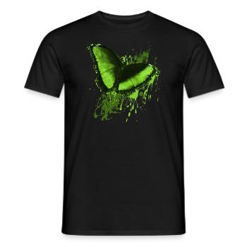 Schmetterling grün von Mrs Erdnuss butterfly green - Männer T-Shirt - Schwarz - Vorne - AI Model Male 178 light (178cm)