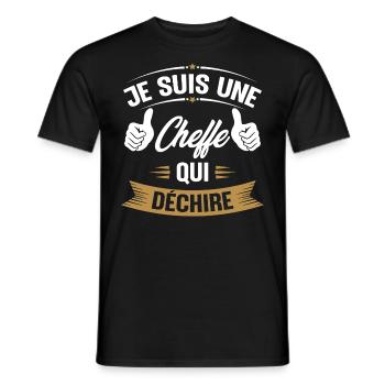 Je suis une cheffe qui déchire - T-shirt homme - noir - Devant - AI Model Male 178 light (178cm)