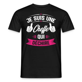 Je suis une cheffe qui déchire - T-shirt homme - noir - Devant - AI Model Male 178 light (178cm)