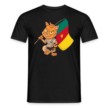 Kamerun Fan Katze - Männer T-Shirt - Schwarz - Vorne - AI Model Male 178 light (178cm)