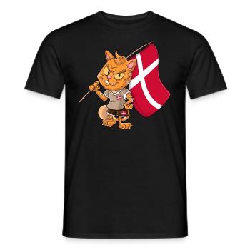 Danish Fan Cat - Men's T-Shirt - black - Front - AI Model Male 178 light (178cm)