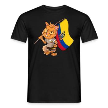 Ecuador Fan Katze - Männer T-Shirt - Schwarz - Vorne - AI Model Male 178 light (178cm)