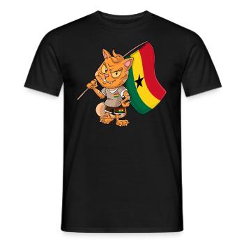 Ghana Fan Cat - T-shirt homme - noir - Devant - AI Model Male 178 light (178cm)