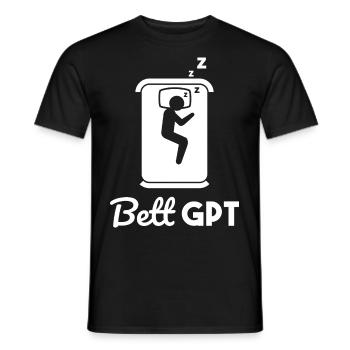 Bett Schlaf Pyjama GPT Geschenk - Männer T-Shirt - Schwarz - Vorne - AI Model Male 178 light (178cm)